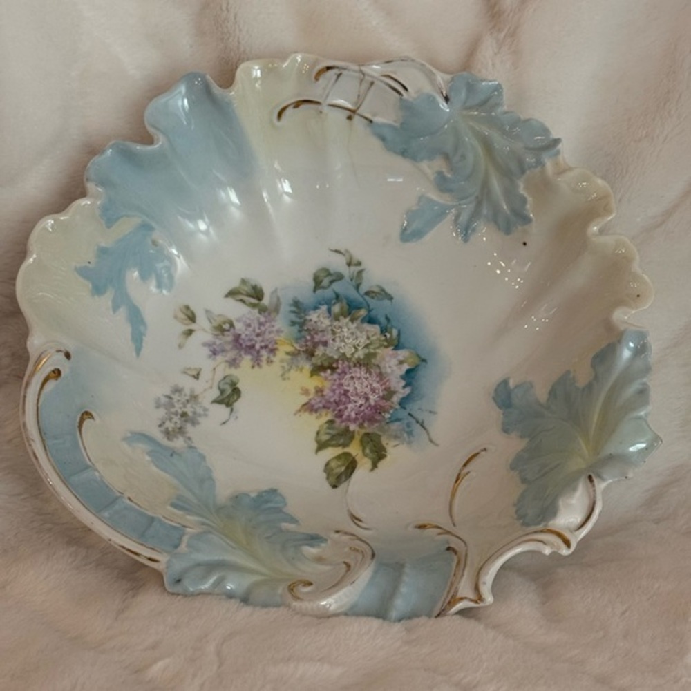 RS Prussia Vintage Porcelain Serving Bowl with Floral Motif
